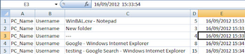 Windows Basic Activity Log screenshot
