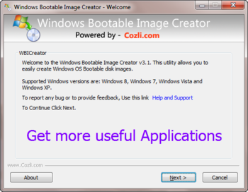 Windows Bootable Image Creator screenshot