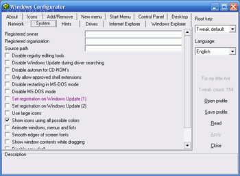 Windows Configurator screenshot 2