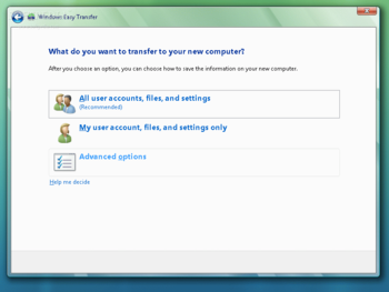 Windows Easy Transfer screenshot 3