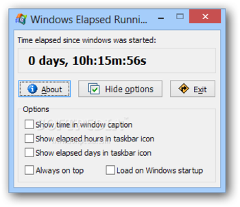 Windows Elapsed Running Time screenshot