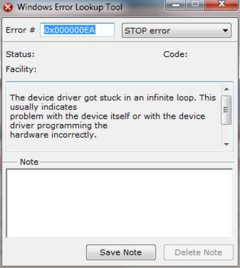Windows Error Lookup Tool screenshot