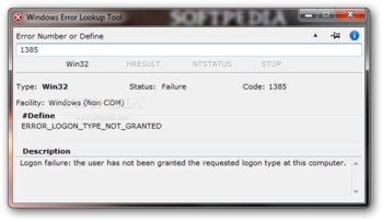 Windows Error Lookup Tool Portable screenshot