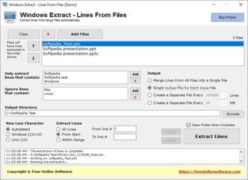 Windows Extract - Lines From Files screenshot
