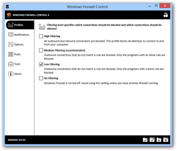 Windows Firewall Control screenshot