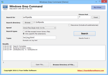 Windows Grep Command screenshot