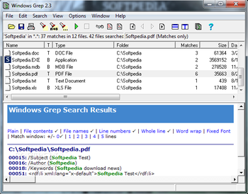 Windows Grep screenshot