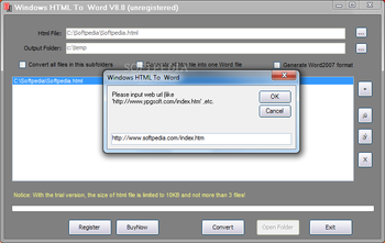 Windows HTML To WORD screenshot 2
