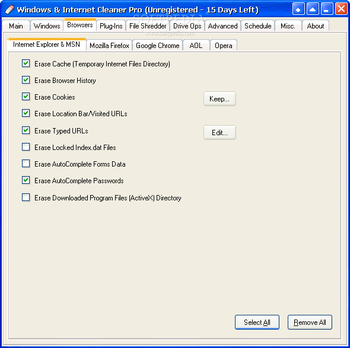 Windows & Internet Cleaner Pro screenshot 3