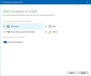 Windows Live Essentials 2012 screenshot