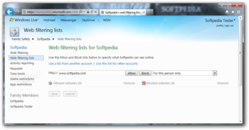 Windows Live Family Safety screenshot 7