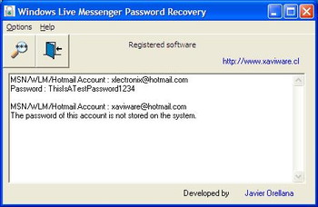 Windows Live Mail Password Recovery screenshot