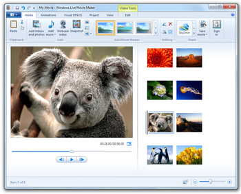 Windows Live Movie Maker screenshot