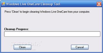Windows Live OneCare Cleanup Tool screenshot