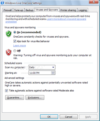 Windows Live OneCare screenshot 6