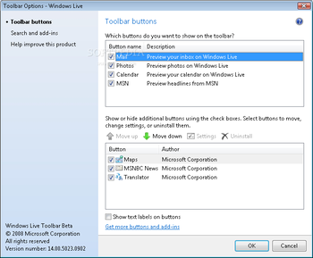 Windows Live Toolbar screenshot 2