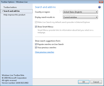 Windows Live Toolbar screenshot 3