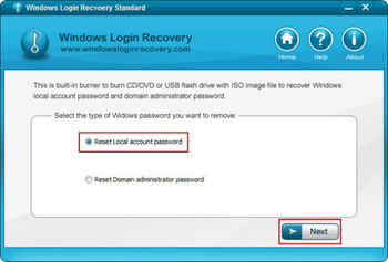 Windows Login Recovery Standard screenshot