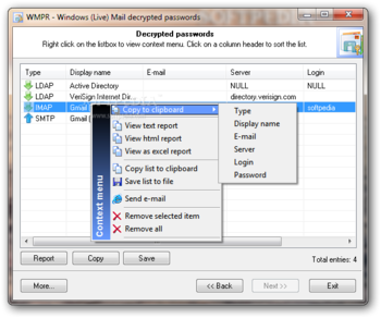 Windows Mail Password Recovery screenshot 2