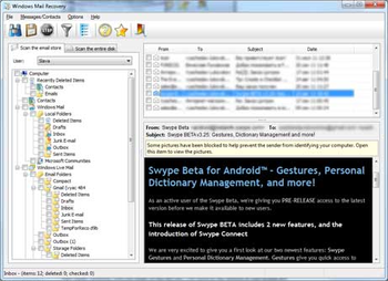 Windows Mail Recovery screenshot