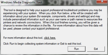Windows Media Diagnostic Tool screenshot