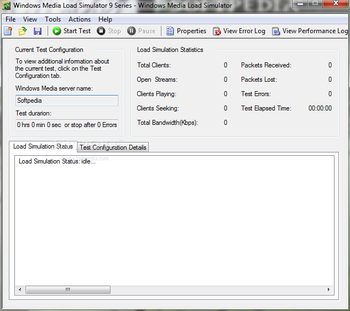 Windows Media Load Simulator 9 Series screenshot