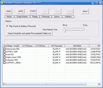 Windows Password Analyser screenshot 2