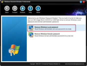 Windows Password Breaker Professional screenshot