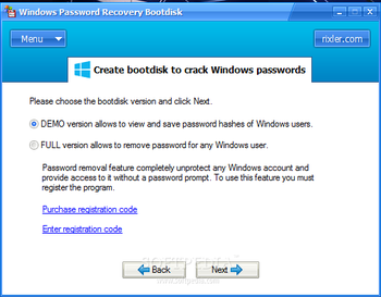 Windows Password Recovery Bootdisk screenshot 2