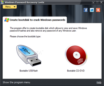 Windows Password Recovery Lastic screenshot