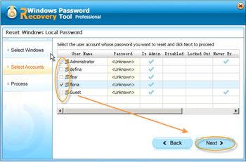 Windows Password Recovery Tool Professional screenshot 2