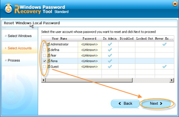 Windows Password Recovery Tool Standard screenshot 3