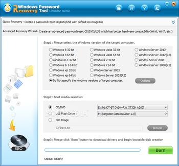 Windows Password Recovery Tool Ultimate screenshot 3