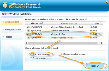 Windows Password Recovery Tool Ultimate screenshot 4