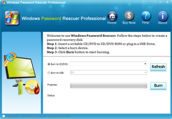 Windows Password Rescuer Professional screenshot