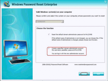 Windows Password Reset Enterprise screenshot