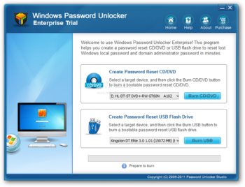 Windows Password Unlocker Enterprise screenshot