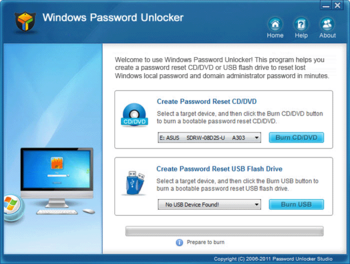 Windows Password Unlocker screenshot