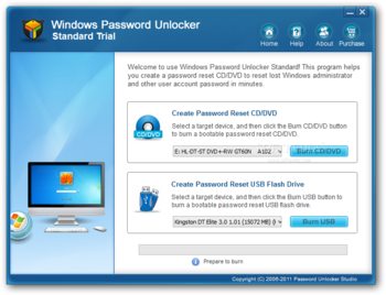 Windows Password Unlocker Standard screenshot