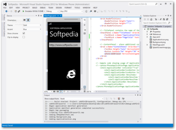 Windows Phone SDK screenshot