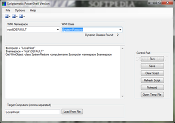 Windows PowerShell Scriptomatic screenshot