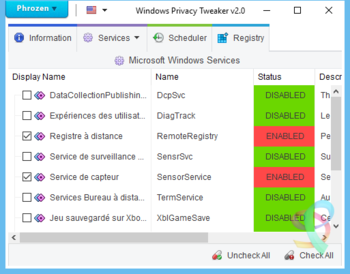 Windows Privacy Tweaker screenshot