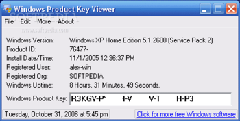Windows Product Key Viewer screenshot