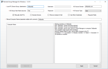 Windows Remote Group Manager screenshot