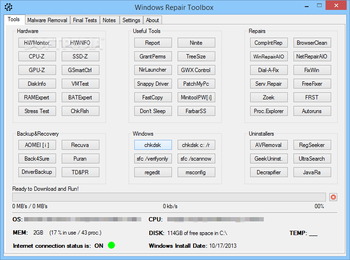 Windows Repair Toolbox screenshot