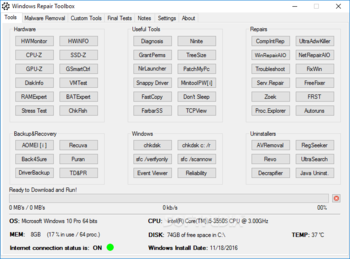 Windows Repair Toolbox Portable screenshot