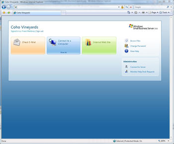 Windows Server 2012 Essentials screenshot