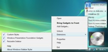 Windows Sidebar Styler  screenshot