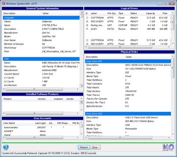 Windows System Information screenshot