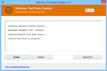 Windows Test Mode Disabler screenshot